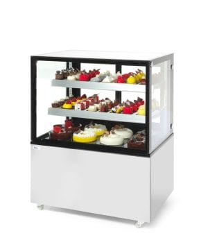 Kjølt Eksponeringsdisk med 2 hyller, Arktic, 300L, 230V/480W, 994x677x(H)1230mm Eksponeringsdisker