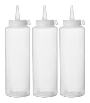 Flaskesett dispenser – 3 stk, HENDI, 0,35L, Transparent, 3 stk., ø55x(H)205mm Presentasjon & Servering