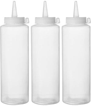 Flaskesett dispenser – 3 stk, HENDI, 0,7L, Transparent, 3 stk., ø70x(H)240mm Presentasjon & Servering
