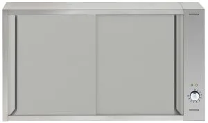 Rustfri innredning Veggskap med varme, Skyvedører, 1200 mm Storkjøkken