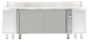 Rustfritt stål Varmeskap 2+2 Skyvedører, Gnm.rack. 1600 mm Storkjøkken