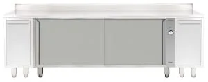 Rustfritt stål Varmeskap, 2 skyvedører, 2000 mm Storkjøkken