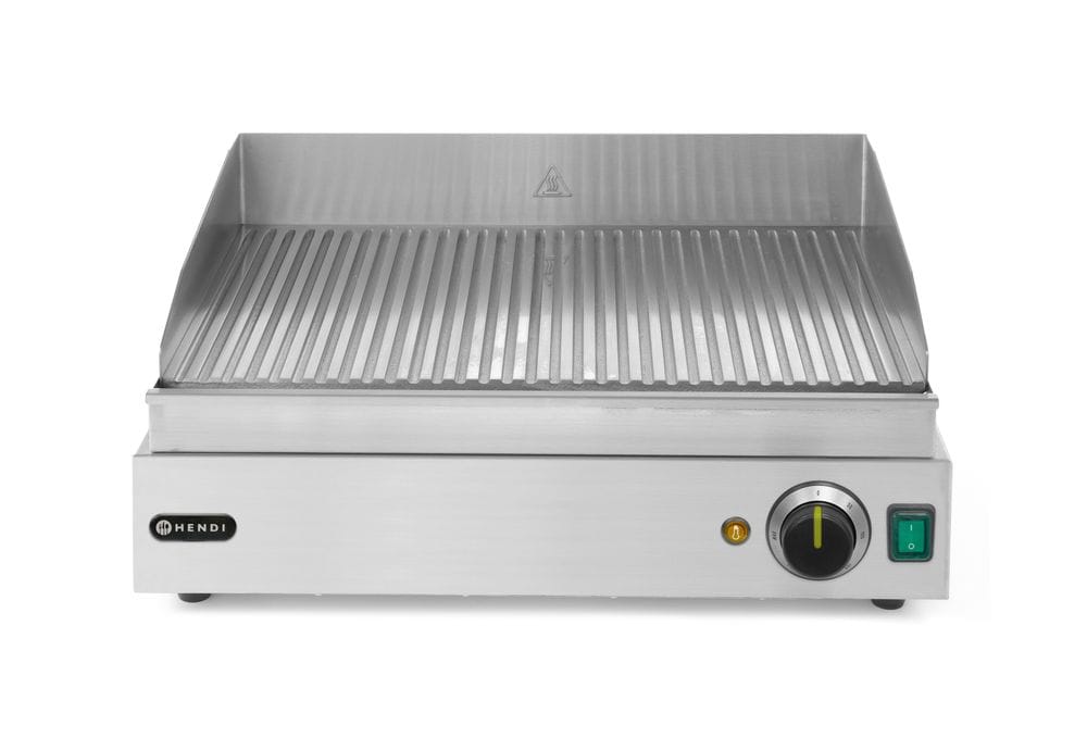 Flatgrill rillet topp, HENDI, Profi Line, helt ribbet, 230V/2400W, 550x435x(H)245mm Flatgrill 1