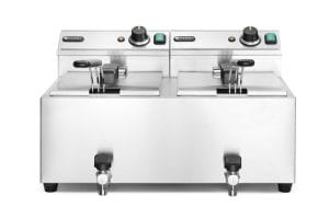 Frityrkoker Profi Line med avløpskran, 2 × 8 l, HENDI, Profi Line, 16L, 230V/7000W, 610x515x(H)369mm Frityr