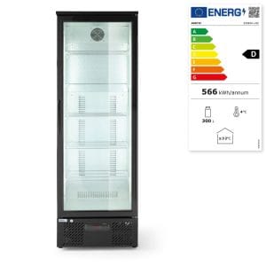 Back Bar Kjøleskap endørs, Arktic, 300L, Sort, 220-240V/195W, 600x528x(H)1820mm Back bar