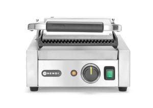 Pressgrill – enkel, HENDI, ribbet topp og bunn, 230V/1800W, 310x426x(H)510mm Griller