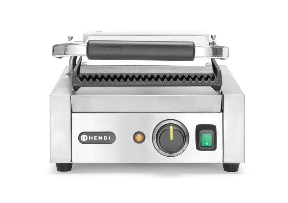 Pressgrill – enkel, HENDI, ribbet topp og bunn, 230V/1800W, 310x426x(H)510mm Griller 2