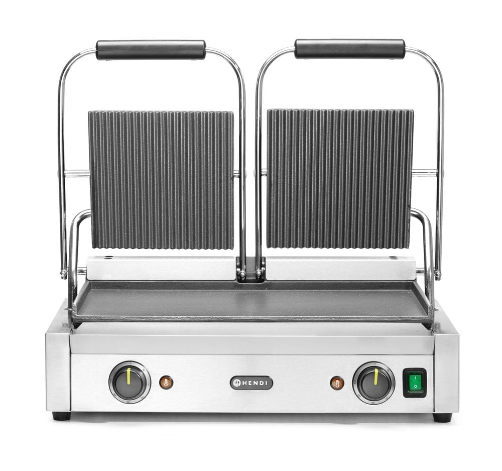 Pressgrill – dobbel, HENDI, ribbet topp og glatt bunn, 230V/3600W, 570x395x(H)510mm Griller 2