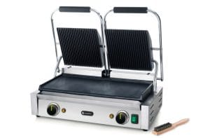 Pressgrill – dobbel, HENDI, ribbet topp og glatt bunn, 230V/3600W, 570x395x(H)510mm Griller 2