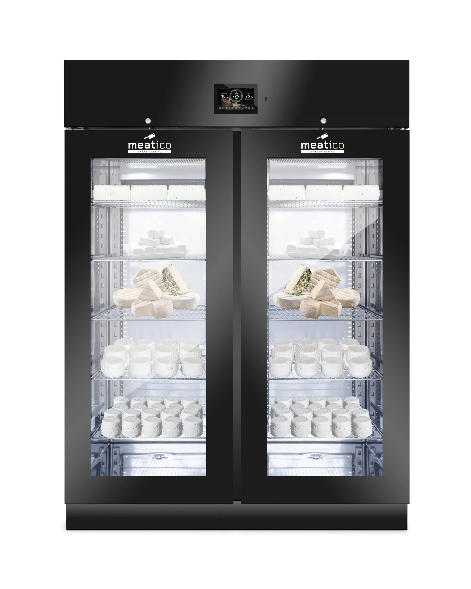 ALL IN ONE Modningsskap Ost, Dobbel 1500 ltr. Sort, Green, 230V Dry Ager skap 2