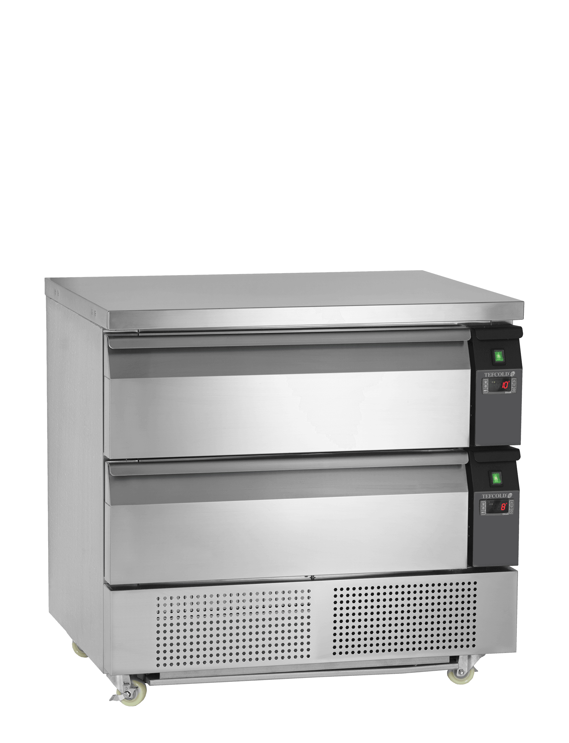 GN2/1 Kjølt skuff underbenk UD2-2, Vol: 179 / 102  liter, 230v Kjøl og frys 2