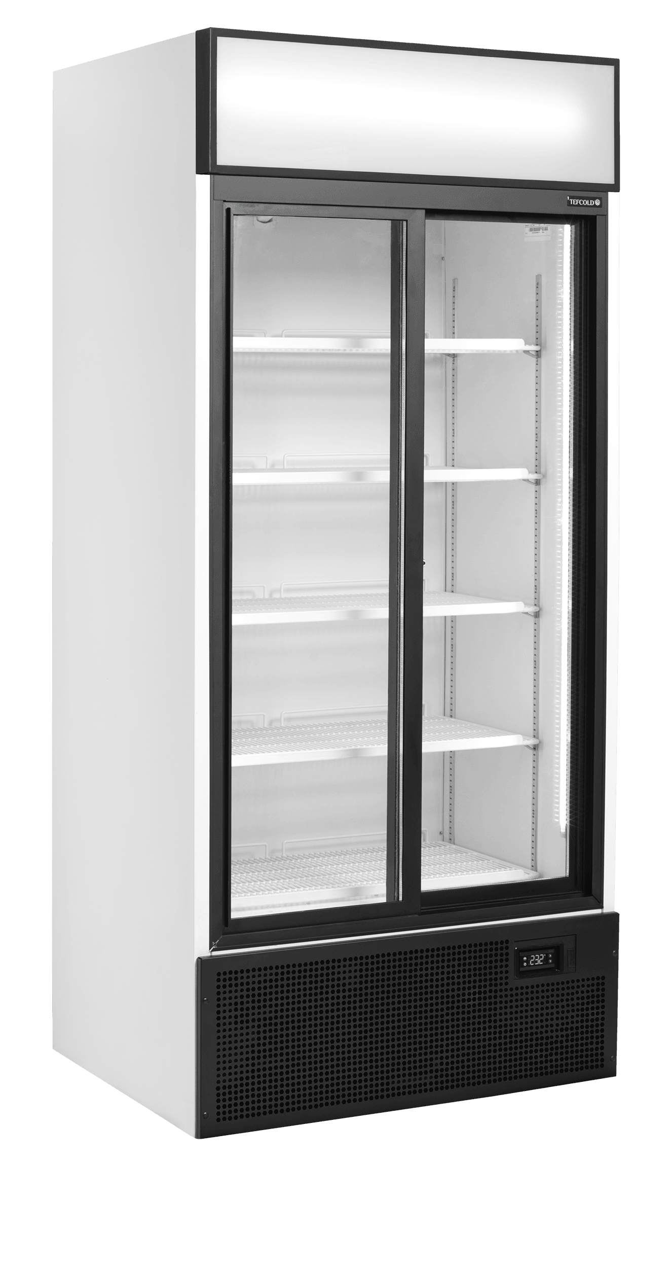 2-dørs Kjølt eksponeringsskap inkl. displayskjerm FSC891S, Vol: 707 / 462  liter, 230v Kjøl og frys 2