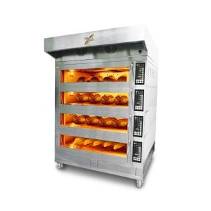 Sinmag Ovner Forno 446-4, Fire kammer, Maks temp: 300 °C, Kap.brett: 4×40/60 – 2×60/80,400V 3Ph 50Hz Bakeri