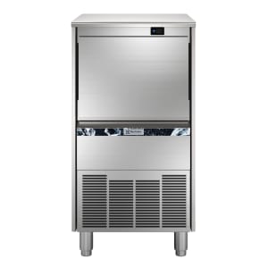 Isbitmaskin (kompakt isbit 22g), 38kg/døgn, binge 20kg, vannkjølt, R290, inkl. is-skuffe Isbit