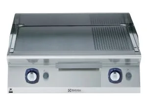 700xp Flatgrill med 2/3 slett + 1/3 riflet matt krom topp 800 mm – gass 700XP serie