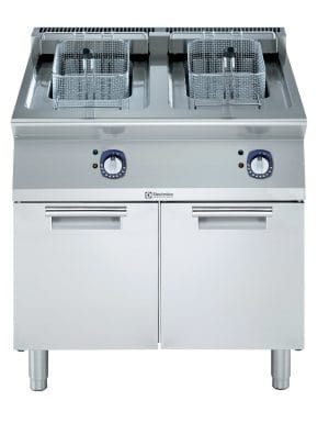 700xp frityrkoker 14+14 liter på stativ med dører, brønn med innvendig element, 800 mm 700XP serie