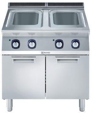 700xp Pastakoker 2 brønner 24,5+24,5 liter på stativ med dører 800 mm 700XP serie