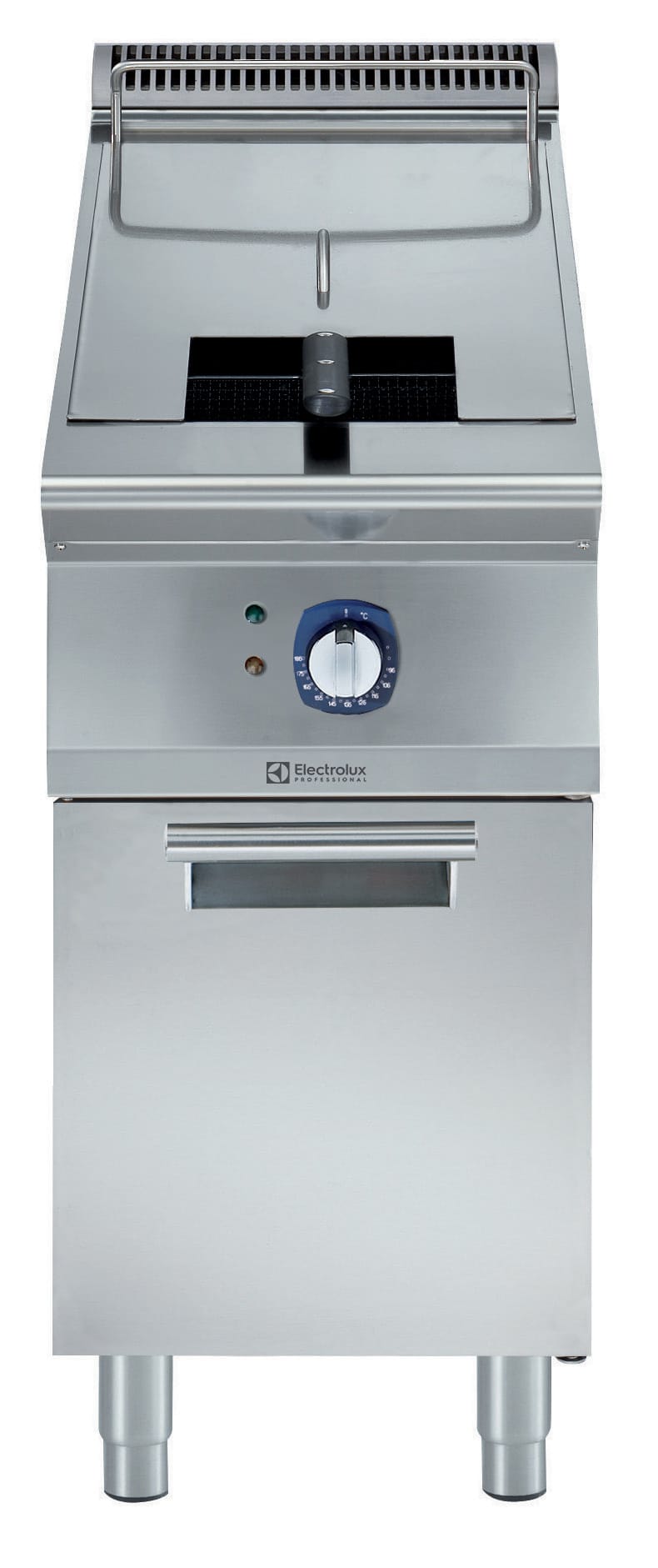 Frityr 15 liter på stativ med dør, V-formet brønn med utvendig (skjult) element, 400 mm 900XP serie 2