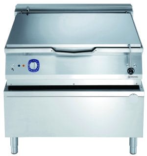 100 liter automatisk tippbart stekebord gulvmodell med bunn i rustfritt stål, vannkran, energi- og termostat kontroll 800 mm 900XP serie 2
