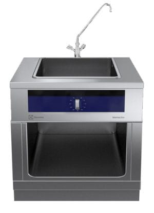 Vannbad 2/1GN med blandebatteri bak.  Betjent fra en side. 400 V Kok- & Stek