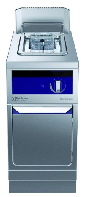 Gass frityr 14 liter. Betjent fra en side. Høyde 700mm eks. sokkel. Kok- & Stek