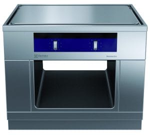 Kokebord med ecotop 4 soner og åpent stativ. Betjent fra 2 sider. Høyde 700mm eks.sokkel. 400 V Kok- & Stek 2