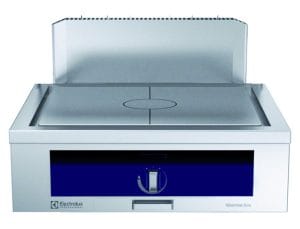 Koketopp med hel plate og en sentral brenner. Betjent fra en side. Kok- & Stek