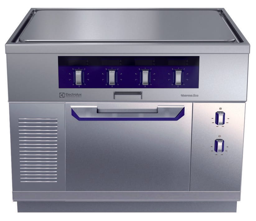 Kokebord med hel topp 4 soner på ovn. Betjent fra 2 sider. Høyde 800mm eks.sokkel. 400 V Kok- & Stek 2