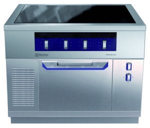 Induksjon koketopp 4 soner på ovn. Betjent fra 2 sider. Høyde 700mm eks.sokkel. 400 V Kok- & Stek