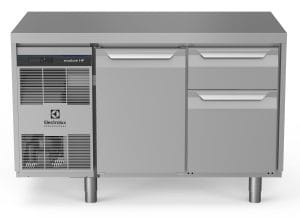 Kjølebenk Ecostore HP 1 dør o 1 x 1/3 + 1 x 2/3 (for flasker) skuffer. -2+10°C, Glatt topp, 290 ltr, 230v Kjøl & Frys