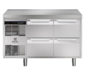 Kjølebenk Ecostore HP 4 x 1/2 skuffer. -2+10°C, Glatt topp, 290 ltr, 230v Kjøl og frys