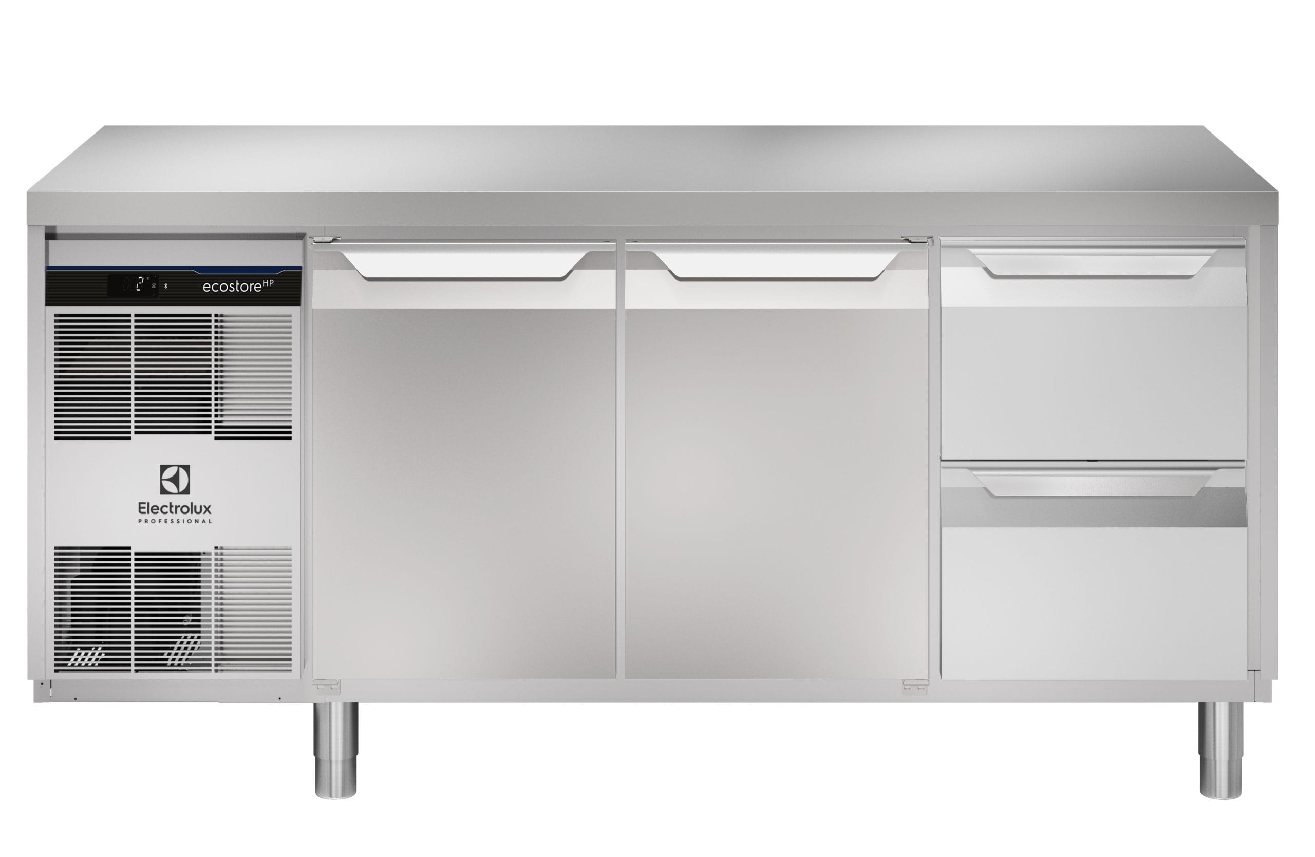 Kjølebenk Ecostore HP 2 dører, 2 x 1/2 skuffer. -2+10°C, Glatt topp, 440 ltr, 230v Kjøl og frys 2