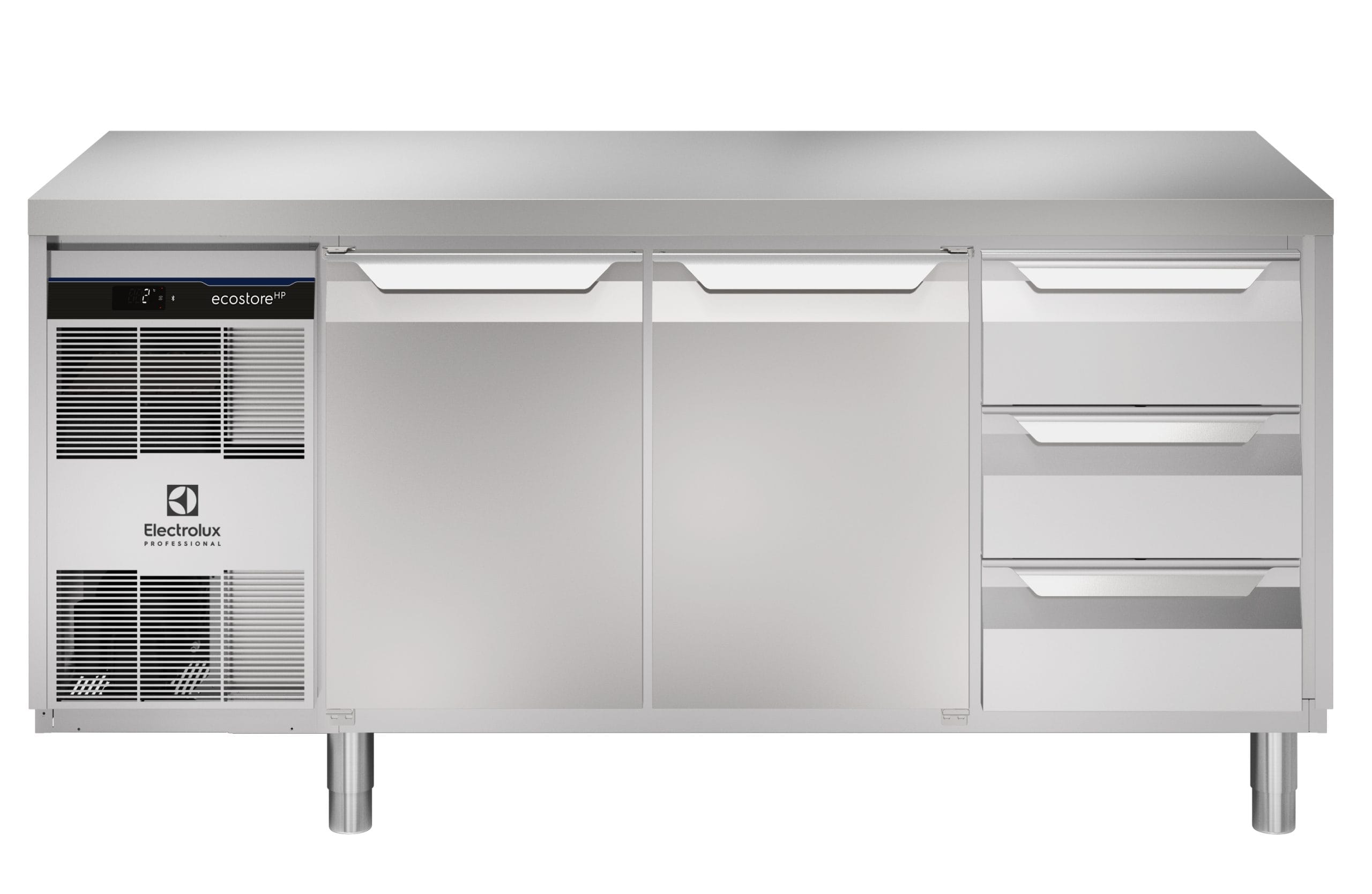 Kjølebenk Ecostore HP 2 dører, 3 x 1/3 skuffer. -2+10°C, Glatt topp, 440 ltr, 230v Kjøl og frys 2