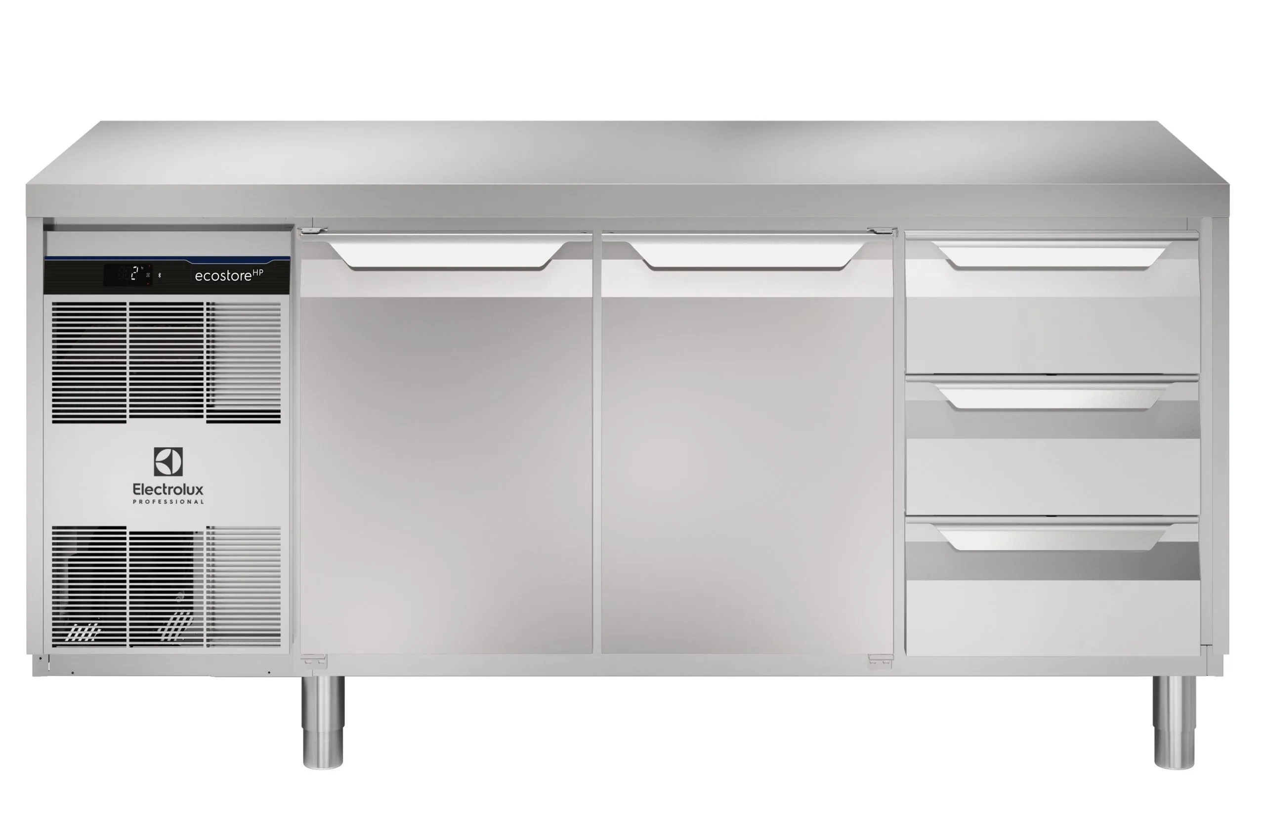 Kjølebenk Ecostore HP 2 dører, 3 x 1/3 skuffer. -2+10°C, Glatt topp, 440 ltr, 230v Kjøl og frys 2