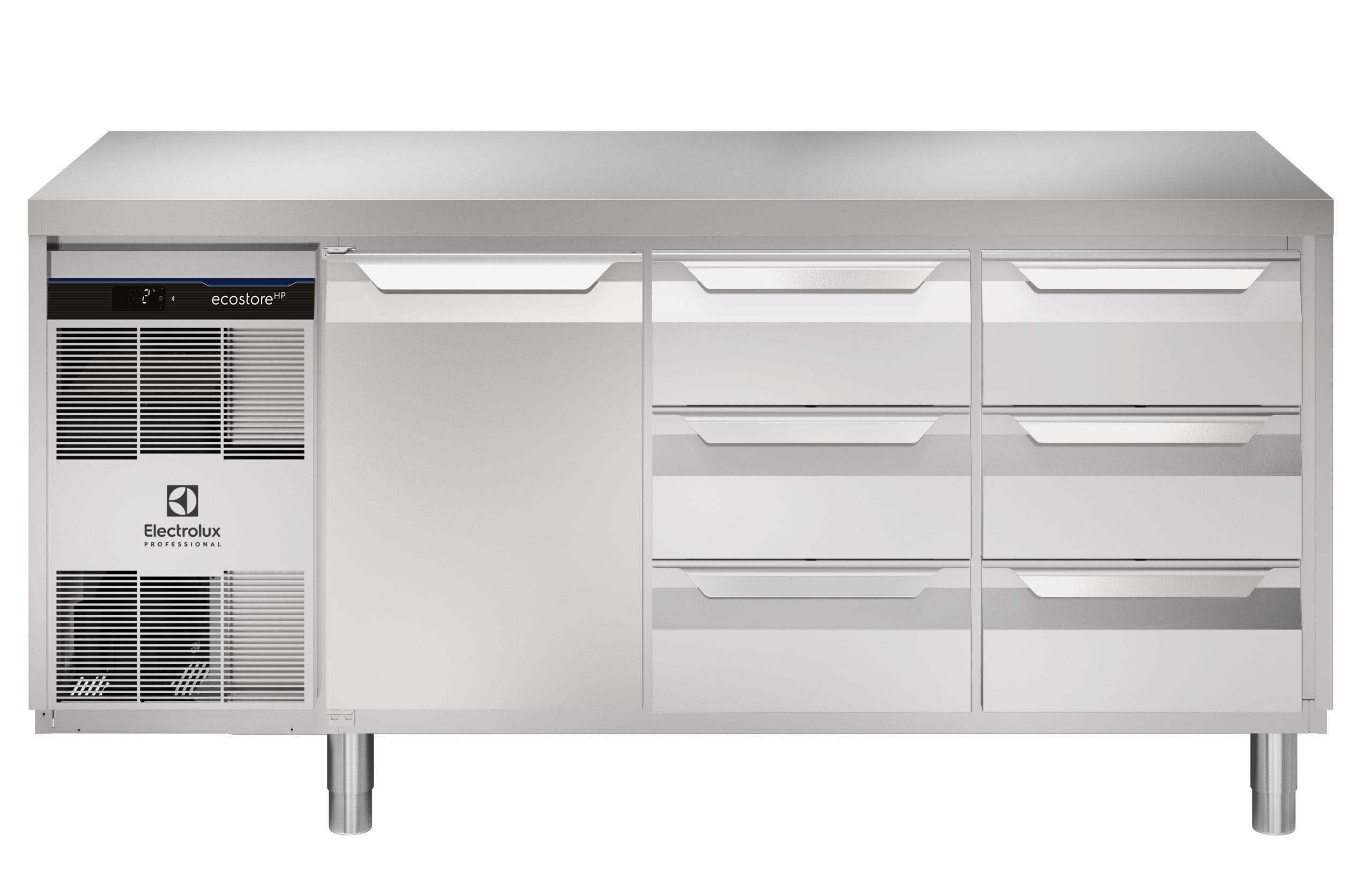 Kjølebenk Ecostore HP 1 dører, 6 x 1/3 skuffer. -2+10°C, Glatt topp, 440 ltr, 230v Kjøl og frys 2