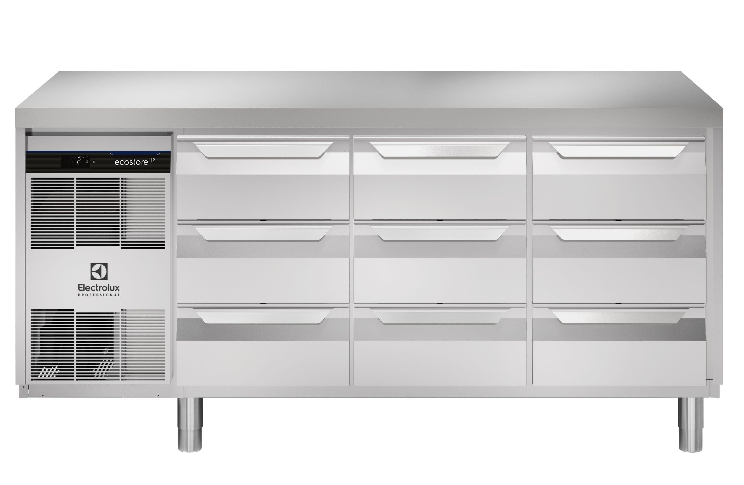 Kjølebenk Ecostore HP 9 x 1/3 skuffer. -2+10°C, Glatt topp, 440 ltr, 230v Kjøl og frys 2