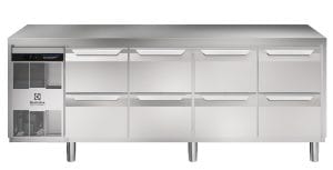 Kjølebenk Ecostore HP 8 x 1/2 skuffer. -2+10°C, Glatt topp, 590 ltr, 230v Kjøl og frys