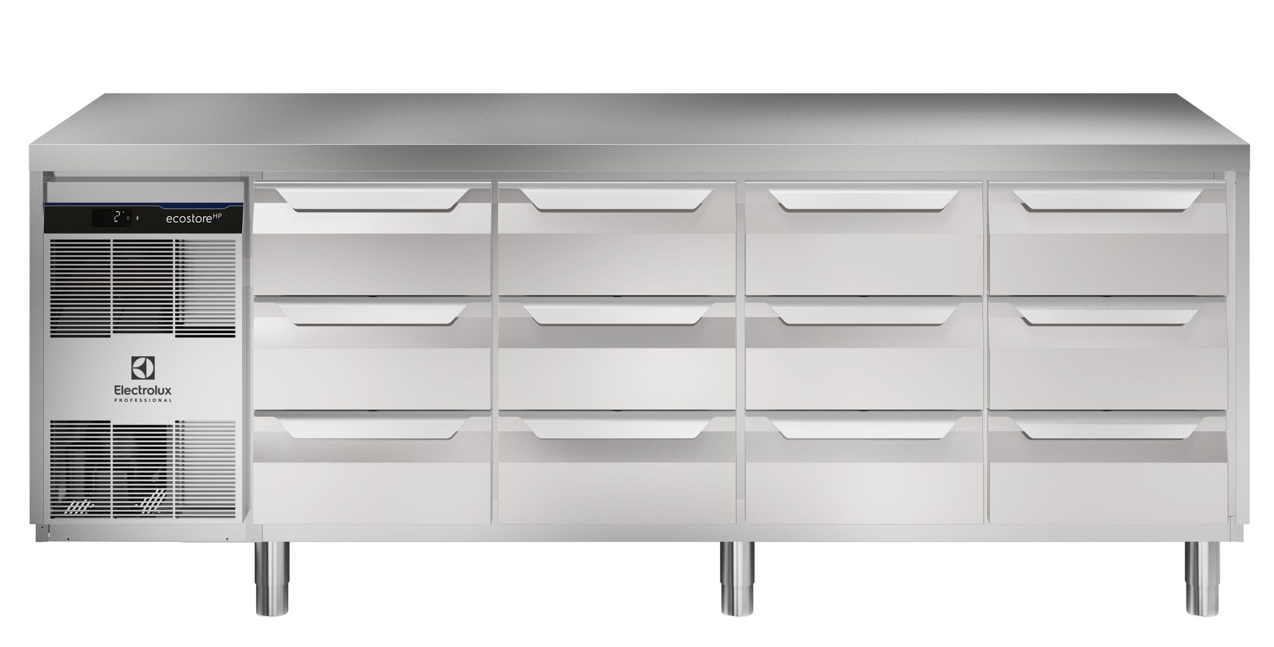 Kjølebenk Ecostore HP 12 x 1/3 skuffer. -2+10°C, Glatt topp, 590 ltr, 230v Kjøl og frys 2