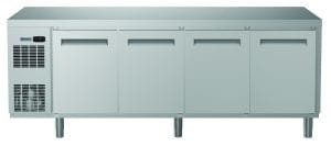 Kjølebenk Ecostore HP 4 dører. -2+10°C. Innebygd kompressor. 590L. R290, Glatt topp, 230v Kjøl og frys