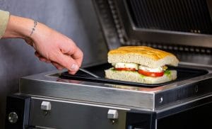 SpeeDelight Pressgrill, automatisk fleksibel topp, riflet avtagbar teflonplate, mørkegrå, 230V Griller 2
