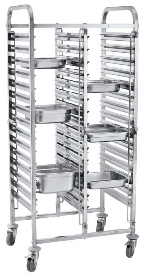 Geidervogn, dobbel – 30 x GN 1/1, HENDI, 740x550x(H)1730mm Hygiene & Lagring