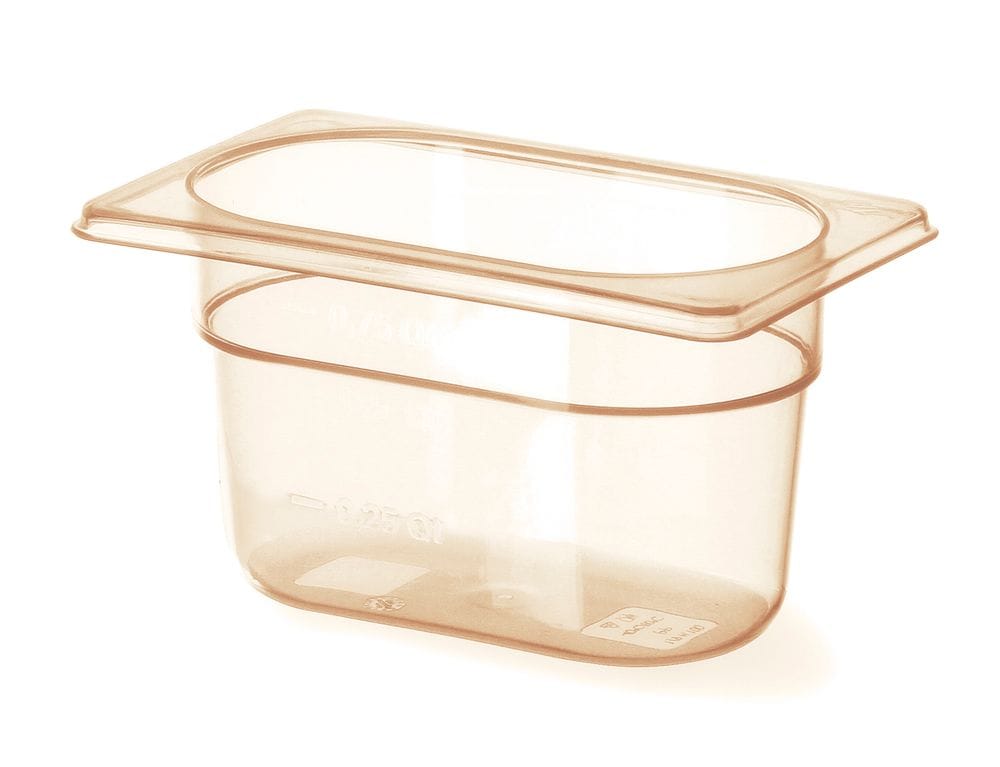 GN 1/9 Kantine, motstandsdyktig mot høye temperaturer, HENDI, GN 1/9, 0,9L, Transparent, 176x108x(H)100mm GN Kantiner 2