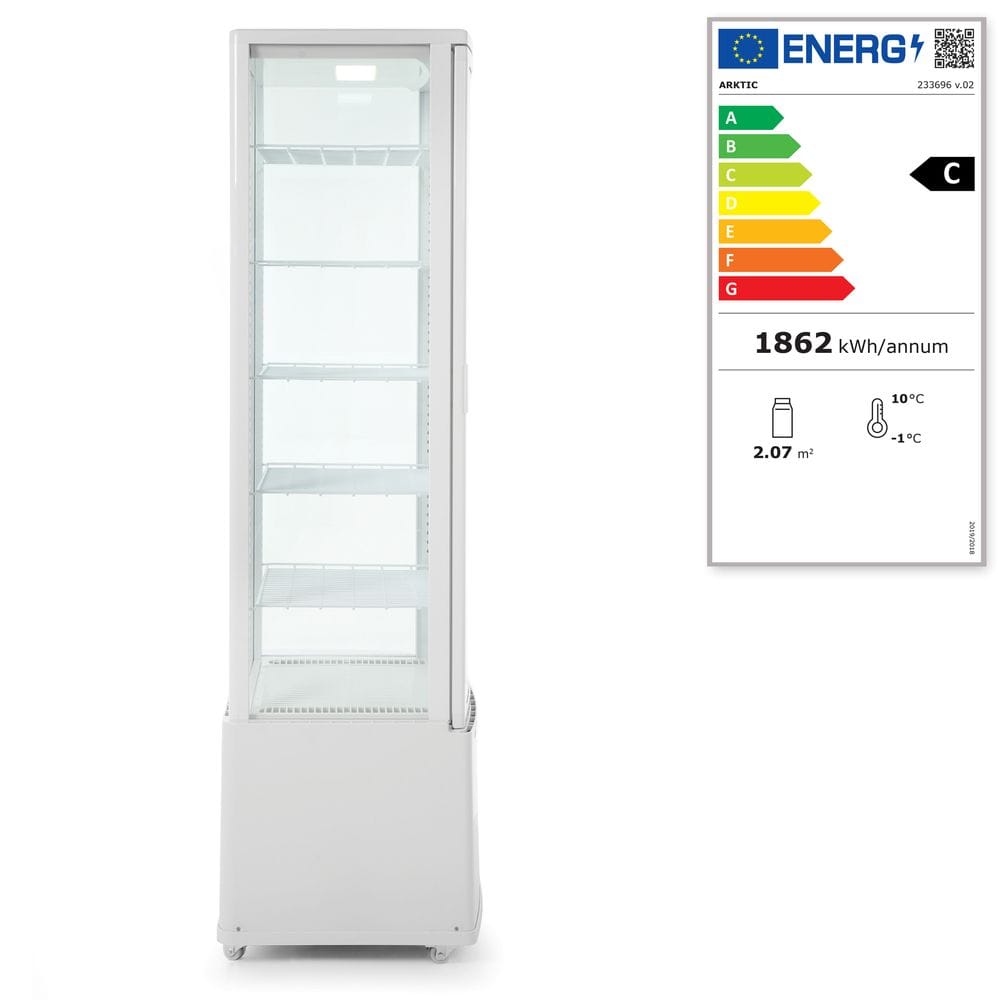 Kjøledisk – Eksponeringsdisk, 270 l, Arktic, hvit, Hvit, 230V/290W, 550x520x(H)1870mm Eksponeringsdisker 2