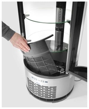Rundt kakedisplay, kjølemonter Arktic, 100L, 230V/210W, ø480x(H)1065mm Eksponeringsdisker 2