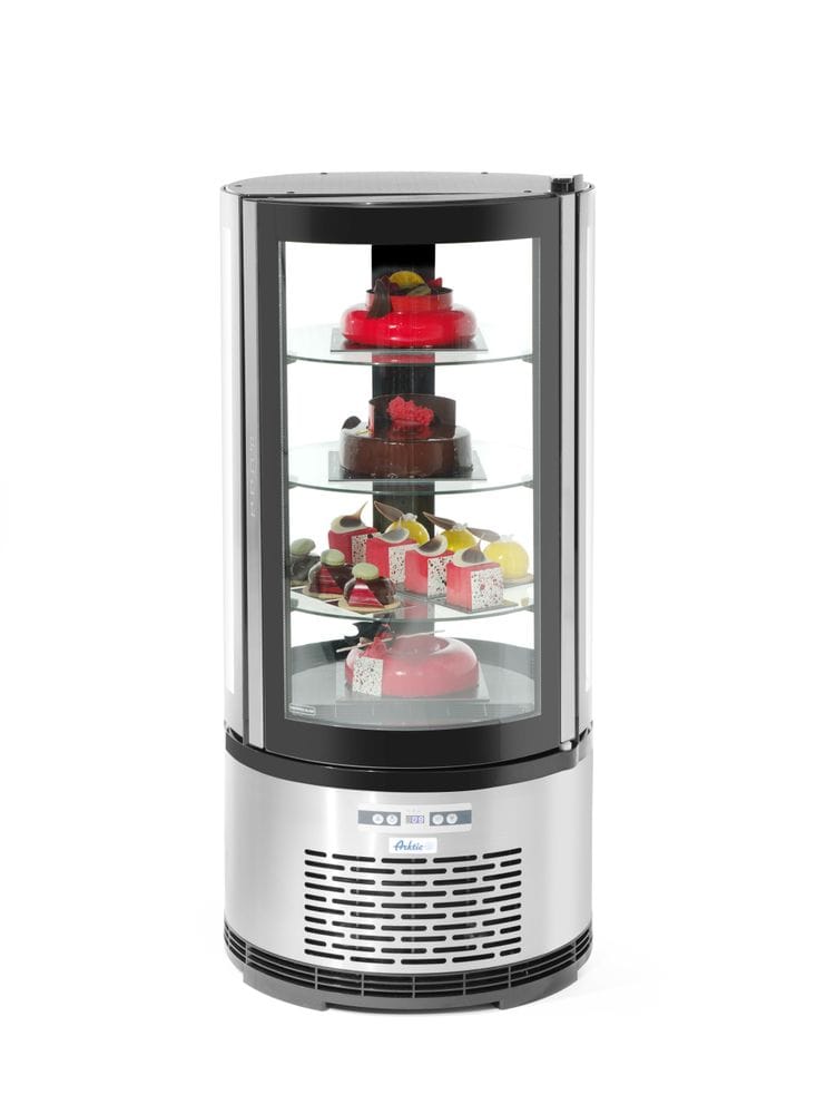Rundt kakedisplay, kjølemonter Arktic, 100L, 230V/210W, ø480x(H)1065mm Eksponeringsdisker 2