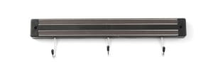 Knivmagnet med kroker, HENDI, 3 kroker, Sort, (L)340mm Kjøkkenredskaper