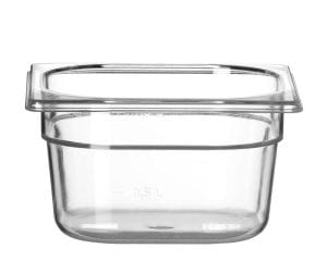 Kantine GN 1/6 polykarbonat, HENDI, Profi Line, GN 1/6, 1,6L, Transparent, 176x162x(H)100mm GN Kantiner