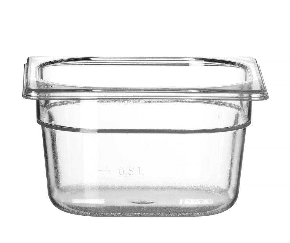 Kantine GN 1/6 polykarbonat, HENDI, Profi Line, GN 1/6, 1,6L, Transparent, 176x162x(H)100mm GN Kantiner 2
