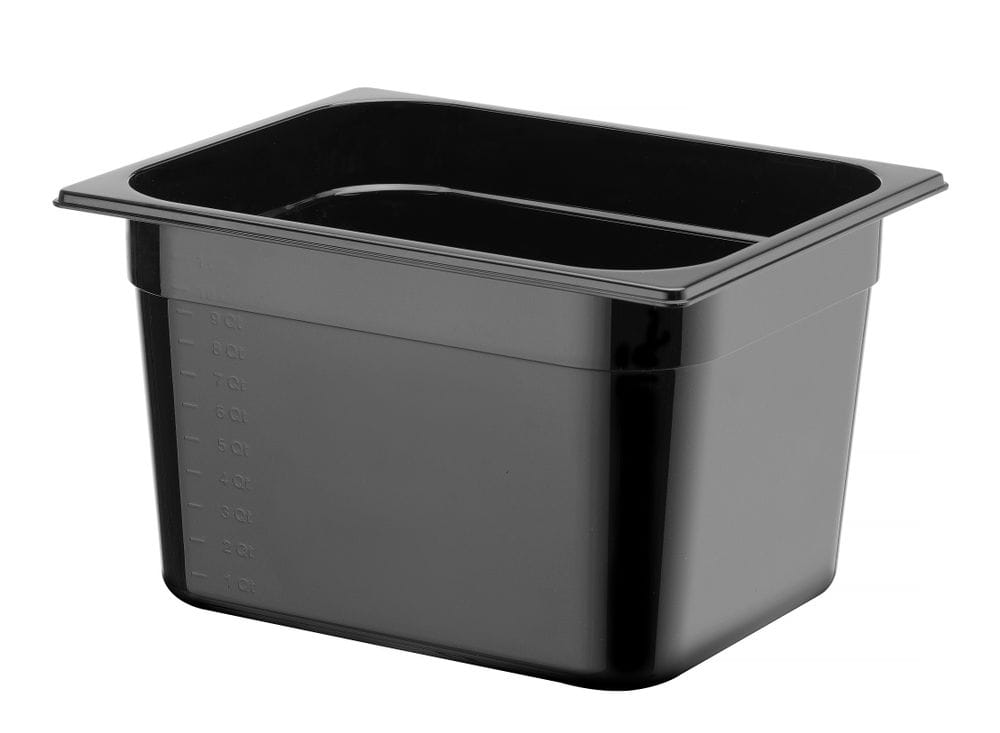 Kantine GN 1/2 svart polykarbonat, HENDI, Profi Line, 12,5L, Sort, 325x265x(H)200mm GN Kantiner 2