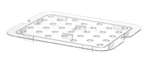 Perforert drypphylle for GN-Kantine polykarbonat, HENDI, Profi Line, GN 1/2, Transparent, 265x206mm GN Kantiner